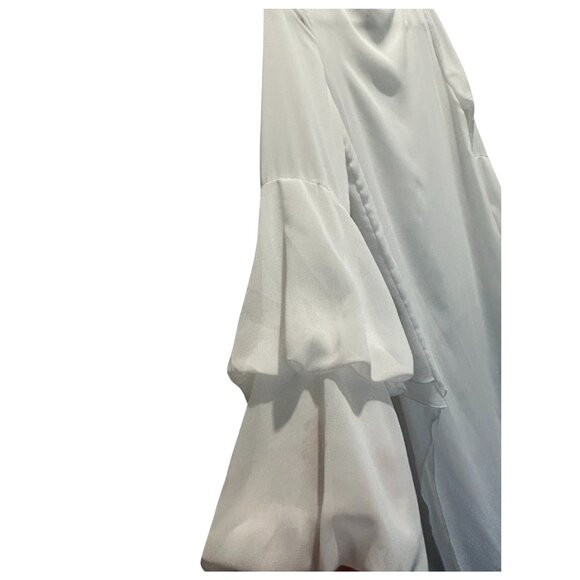 Alpha & Omega White Ruffle Sleeve Blouse - Size Small - Picture 3 of 4